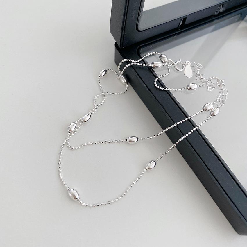 

Niche ins дизайн высокого класса универсальный интервал рисовое зерно круглое ожерелье женская ключичная цепочка модный тренд