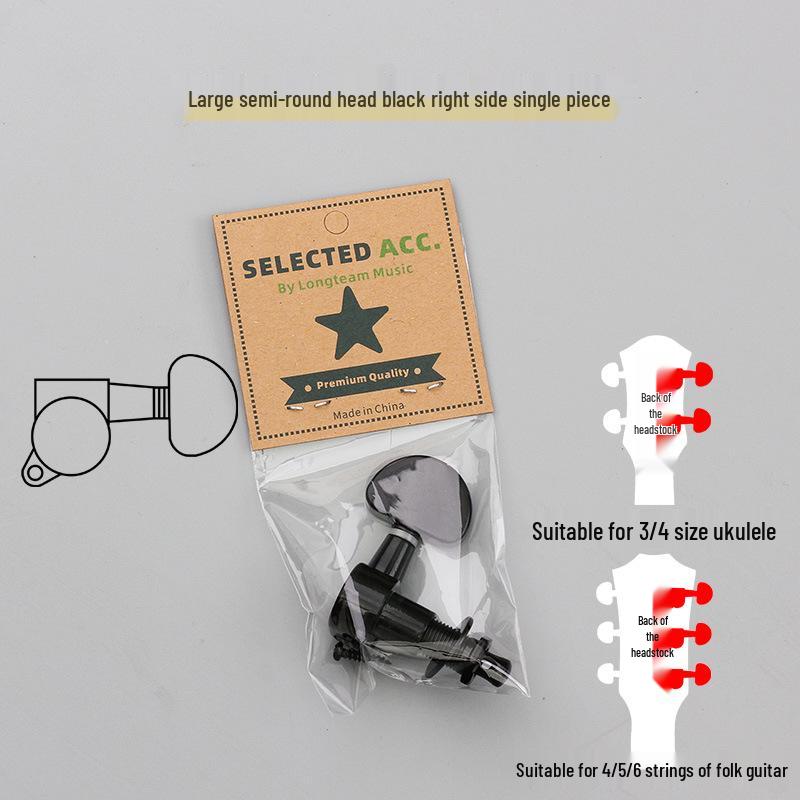 

Silver & Black Semi-Circular Folk Guitar String Tuner with Enclosed Metal Alloy Winder for Ukulele