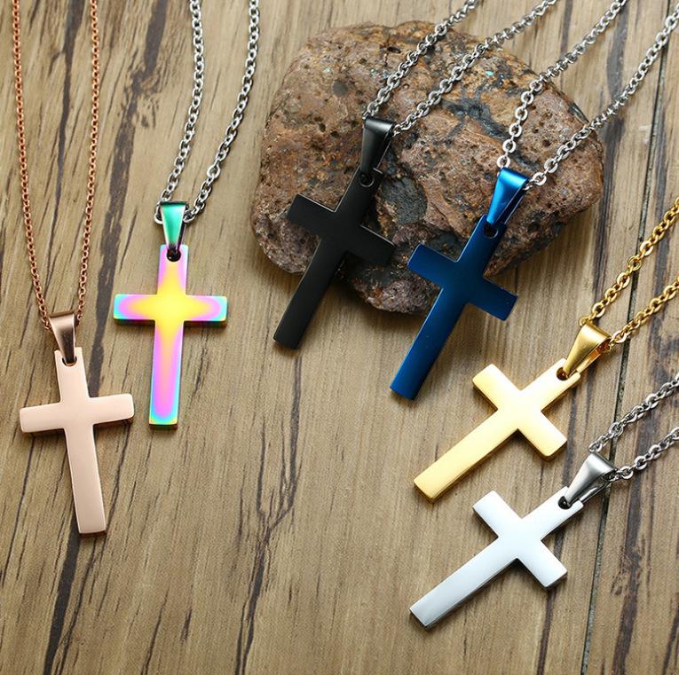Stainless Steel Cross Pendant Necklace Men'S Foreign Trade Jewelry Accessories Pn-570