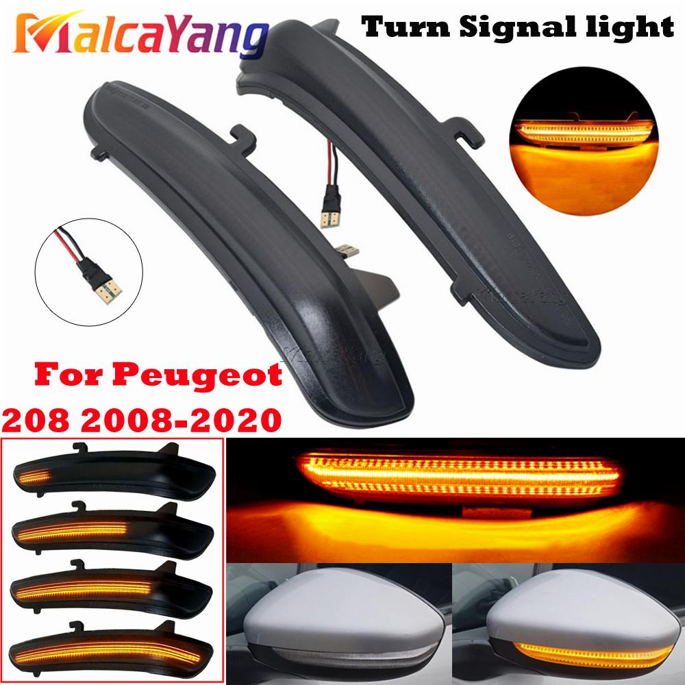 For Peugeot 208 2008 2012 2013 2014- Citroen C3 Dynamic LED Side Mirror Blinker Flowing Light 1607512680 Fast Delivery! Dynamic Smoked