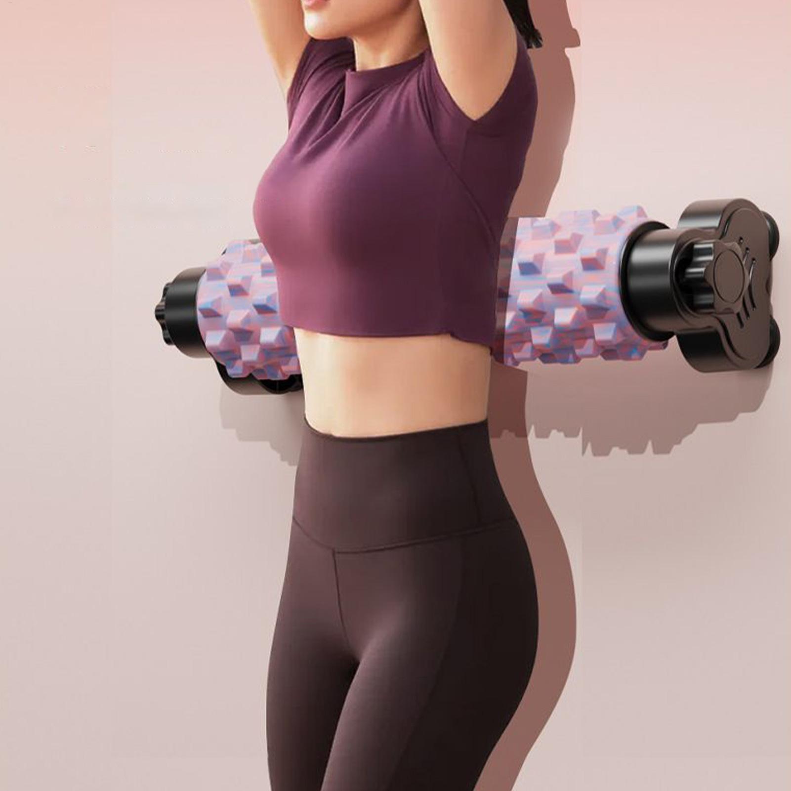Massage Foam Roller Deep Back Stretching with Suction Cup Body Foam Roller with Holder for Home Studio Yoga Pilates Fitness nero