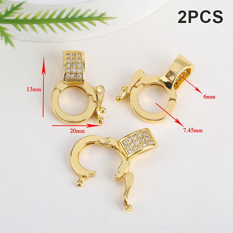 2 szt. Pozłacane 18K Zapięcia łączące z cyrkoniami Mosiężne zawieszki do wisiorków Tworzenie biżuterii DIY Ręczne tworzenie naszyjników