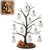 Indoor Halloween Party Props Glowing Ghost Tree Tabletop Decor, LED Lighted with Kid Friendly Ornaments Hanging for Home, Fireplace Mantel,