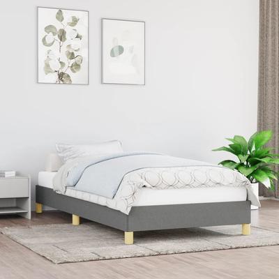 Vidaxl Bed Frame Without Mattress, Dark Gray, 90X200 Cm, Upholstered