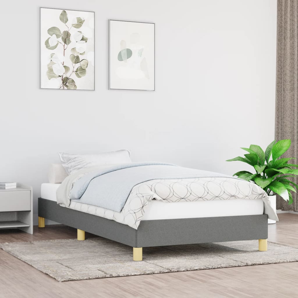 Vidaxl Bed Frame Without Mattress, Dark Gray, 80X200 Cm, Upholstered