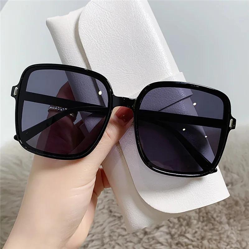 Vintage Stijl Groot Vierkant Montuur Zonnebril Vrouw Vintage Verloop Zonnebril Vrouwelijk Helder Glas Zwart Wit Zomer Oculos De Sol Bril sunglasses
