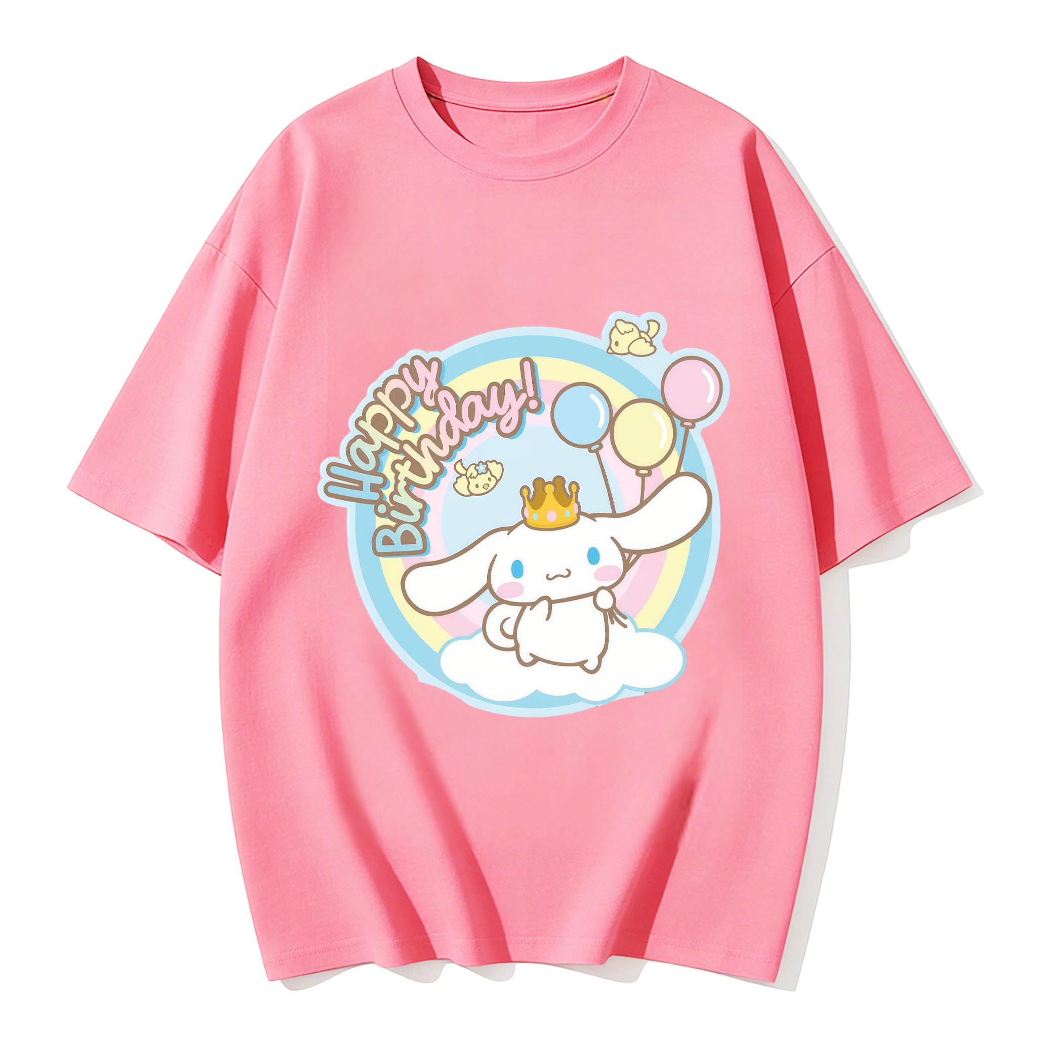 

2026 New Cute Vanilla Roll Birthday Blessing Print TShirt Casual Family Clothing Parents and Childrens Top S