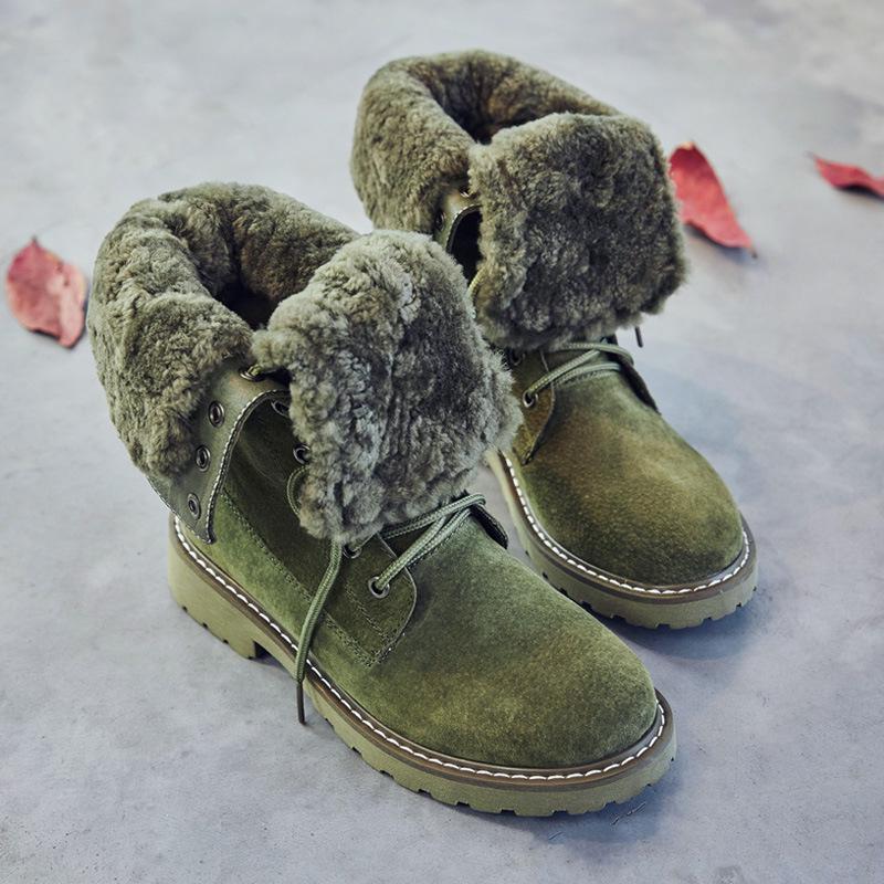 Invierno Retro Cuero Gruesa Botas altas de nieve Mujer Fondo Suave Salvaje  Plus Terciopelo Para Mantenerse Caliente comprar a buen precio — entrega  gratuita, reseñas reales con fotos — Joom