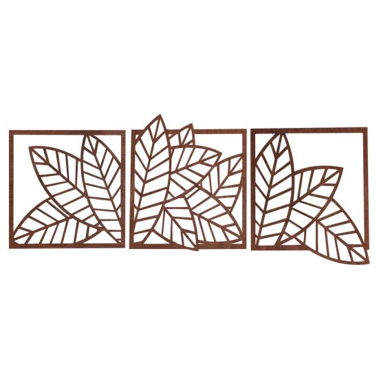 Yousheng 3Pcs/Set Wooden Hollow Leaf Wall Decoration Farmhouse Rustic Leaves Wall Art Home Bedroom Living Room Bathroom Wall Decorative Sign