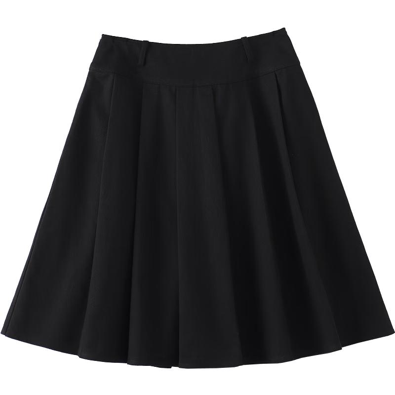 Women s Pleated Cotton Midi A-line Skirt XS