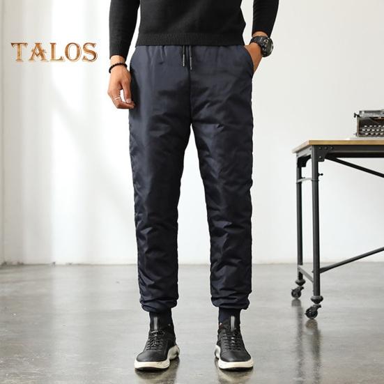 Zimní pánské vycpané kalhoty Silný elastický pas Větruodolné Teplé péřové kalhoty Nadměrná velikost Vodotěsné Pánské kalhoty pro muže středního věku Otce pro venkovní každodenní nošení