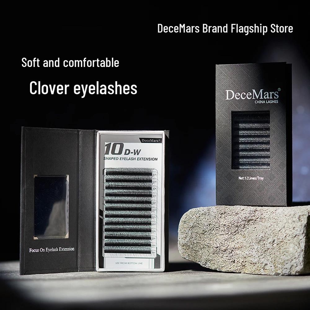 DeceMars 10D Natural Clover Grafted Individual False Eyelashes - Long-lasting Extensions