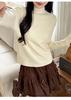 2026 Autumn/Winter Korean Style Thick Knit High Neck Black Long Sleeve Women's Sweater
