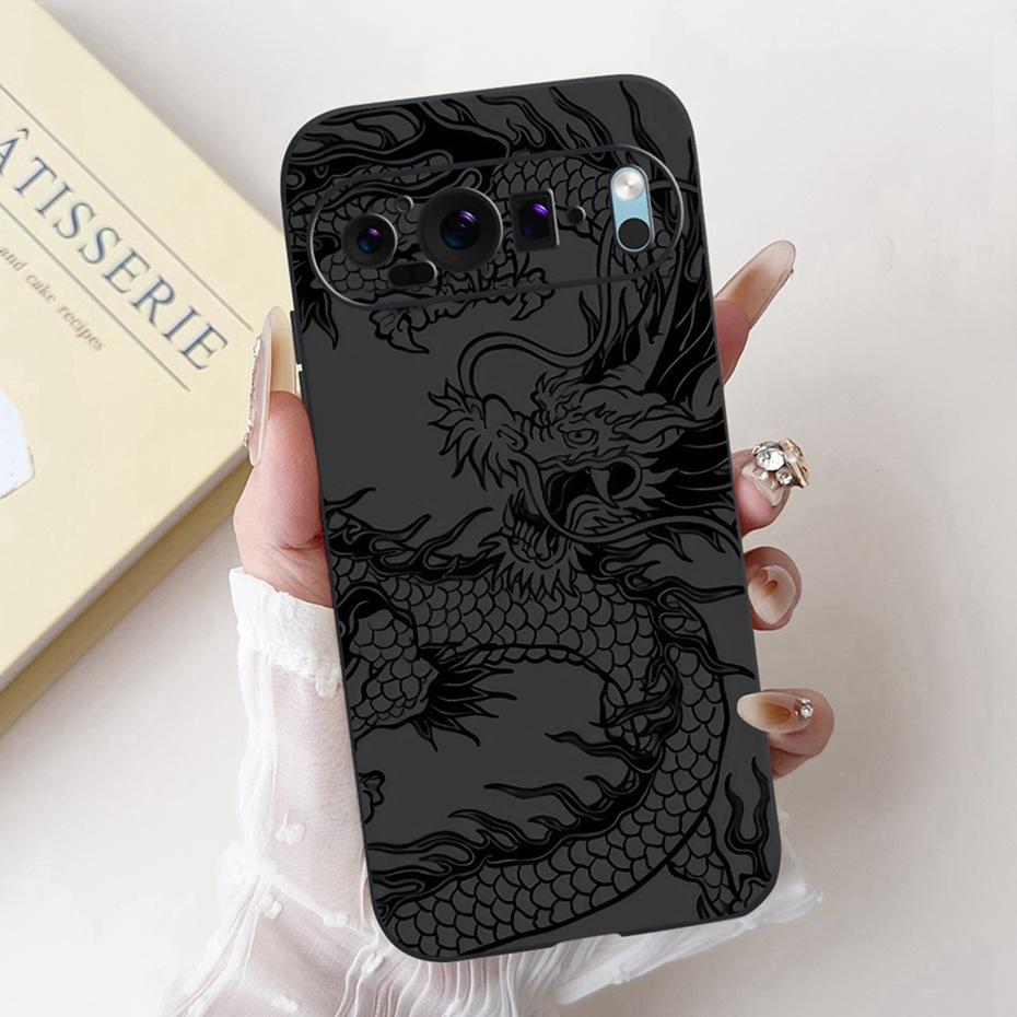 Fashion Painting Phone Case For Google Pixel 9 Pro 9A Black Silicone Soft Cover For Google Pixel9 9A 9Pro Cases Bumpers