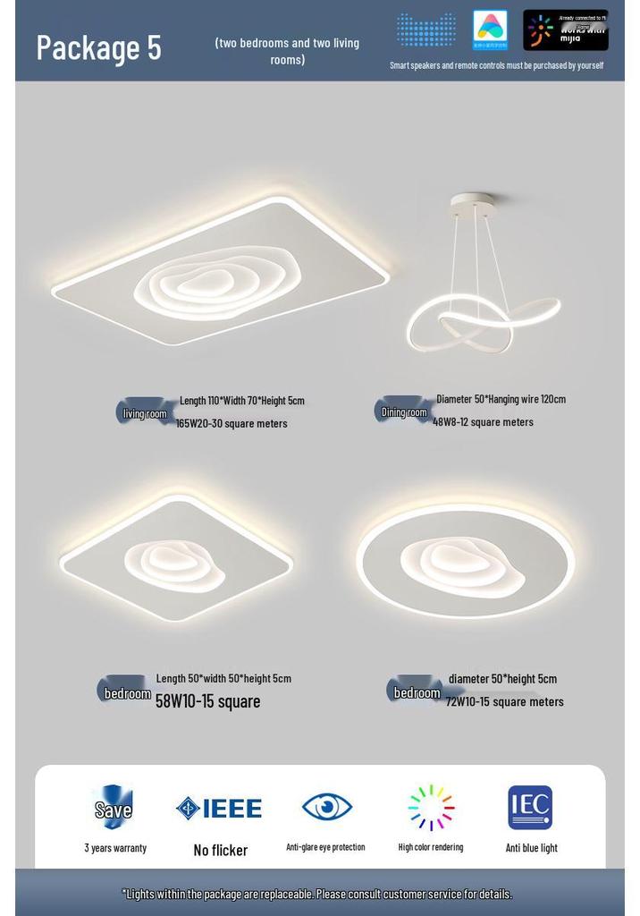 Minimalist Cloud-Shaped Ceiling Light with Mijia Smart Support for Living Room