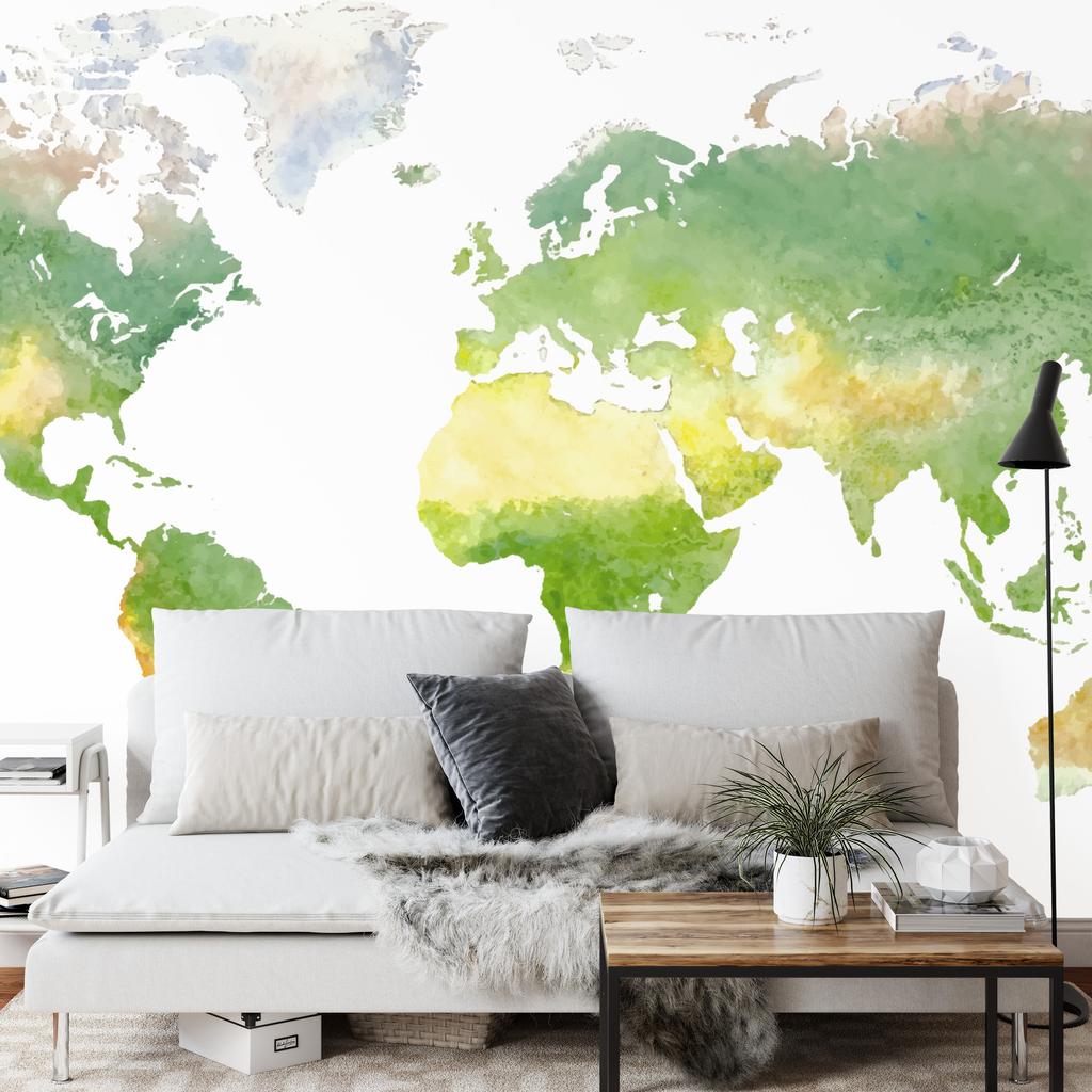 Photomural World Map Self-Adhesive Mural 208x146