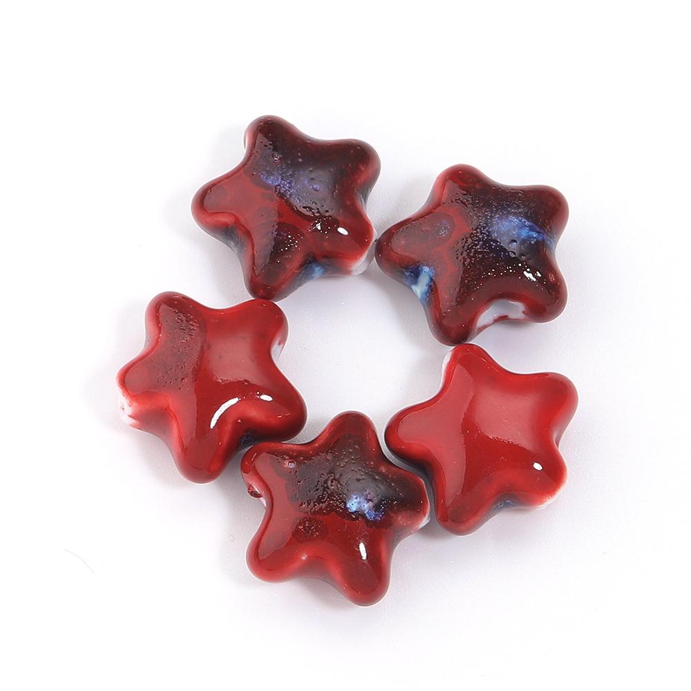 5pcs/lot Colorful Star Beads Ceramic Beads For Making Jewelry Porcelain Spacer Beads Bracelet Necklace Charms DIY Accessories
