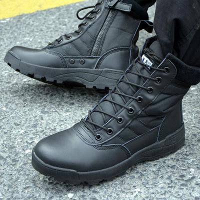 2025 New Men's High Top Desert Boots Tactical Round-toe Lace-up Shoes Nylon Upper Wear-Resistant Non-Slip Outdoor Combat Boots