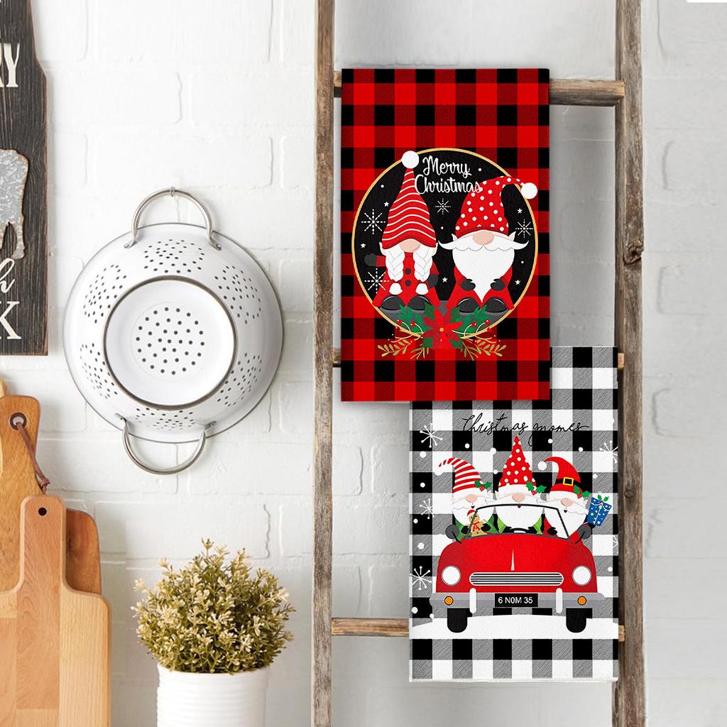 Christmas gift hanging kitchen towel hand wipe absorbent towel household bathroom cartoon hanging towel cleaning rag