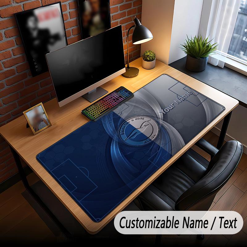 Large Mouse Pad Brighton & Hove Albion Football Print Custom Name Text Desk Mat for Office Gaming