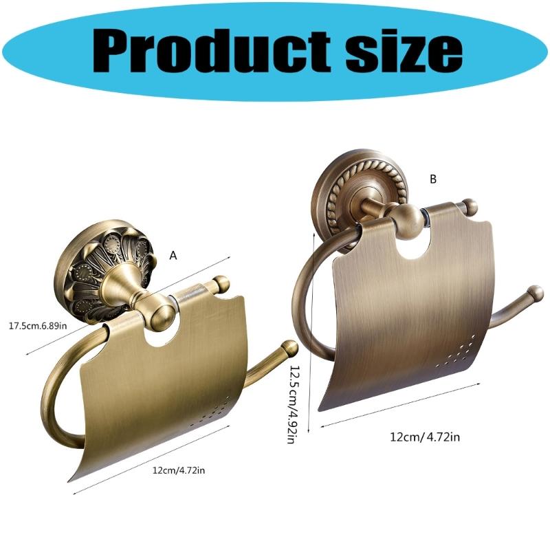 European Brushed Toilet Paper Holder Wall Mounted Space Saving Retros Gold Decorative Bathroom Accessories