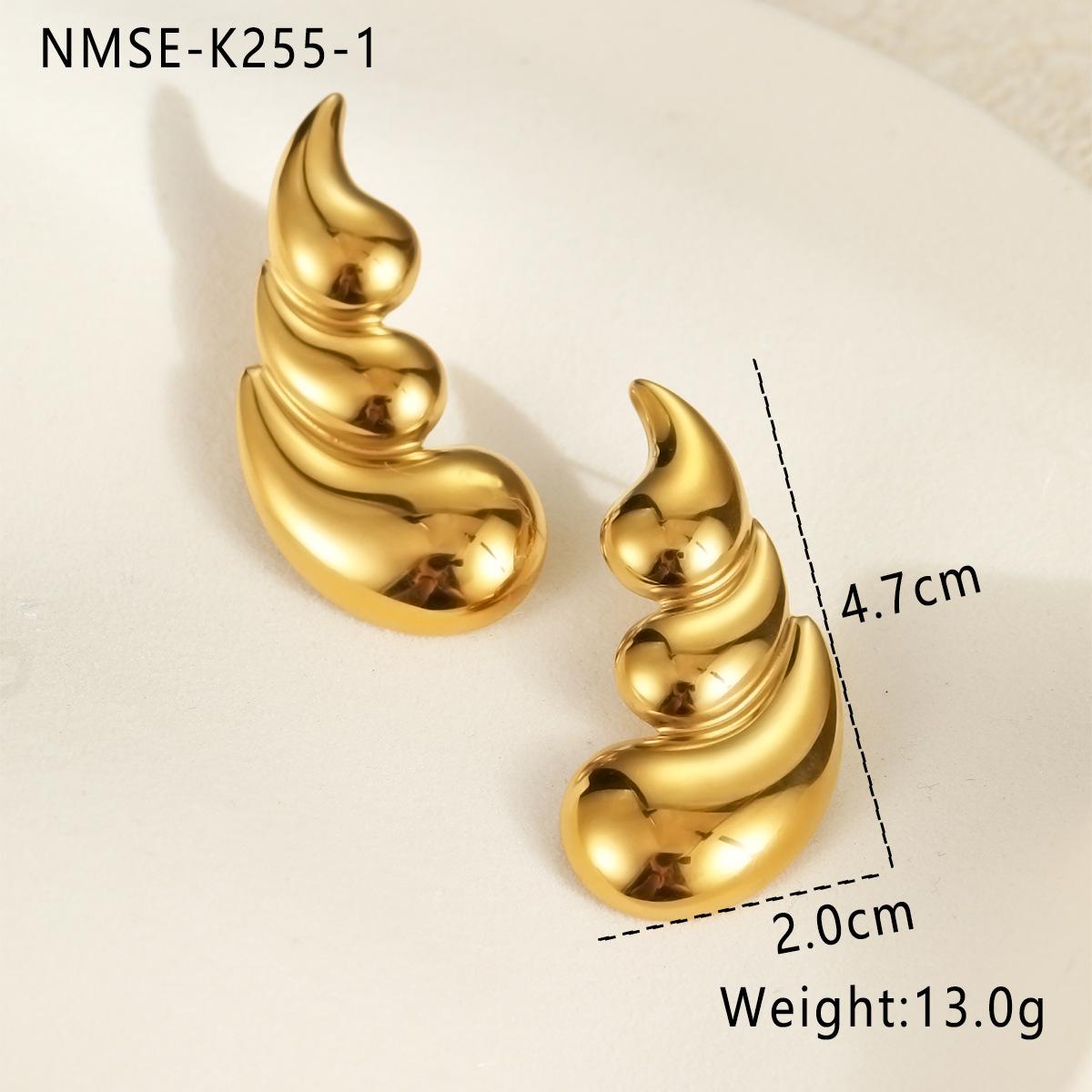 GEMCHIC Women s Geometric Abstract S-Shape Dangle Earrings, 18K Gold Plated Stainless Steel Fashion Drop Earrings for Women
