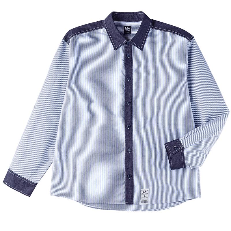 Lee Men s Stripe Patchwork Long Sleeve Shirt M