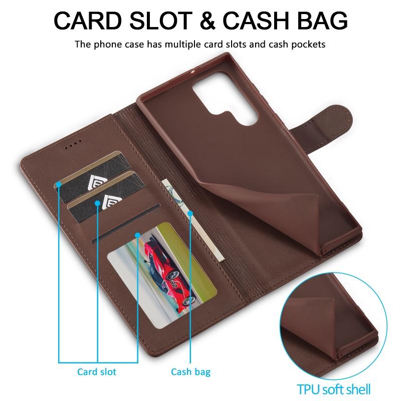 EUCAGR Luxury Magnet Flip Wallet Phone Case For Samsung Galaxy S26 Ultra/S25/S24/S23/S22/S21/S20/S10 Plus Card Holder Cover