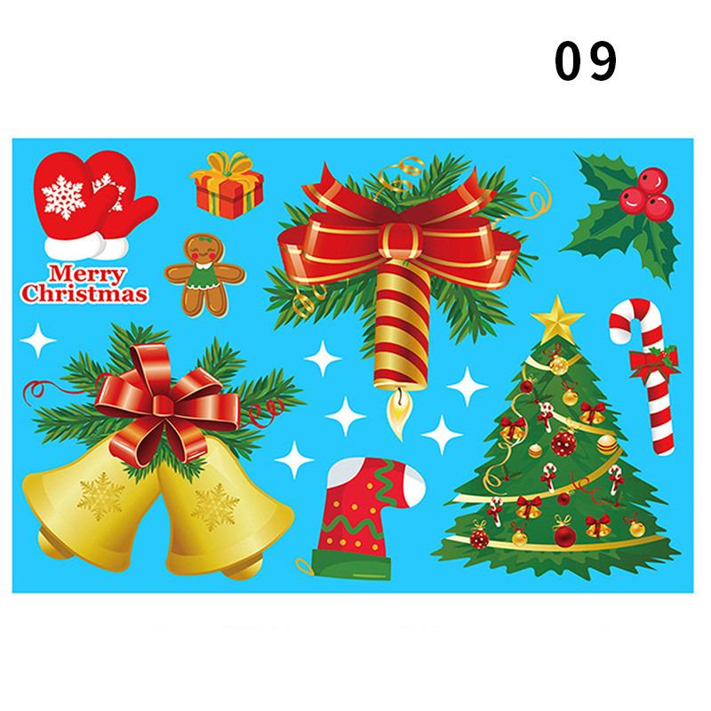 4/6pcs Window Stickers Cartoon Merry Christmas Santa Claus Xmas Tree Glass Decal Christmas Decorations for Home 2025 New Year