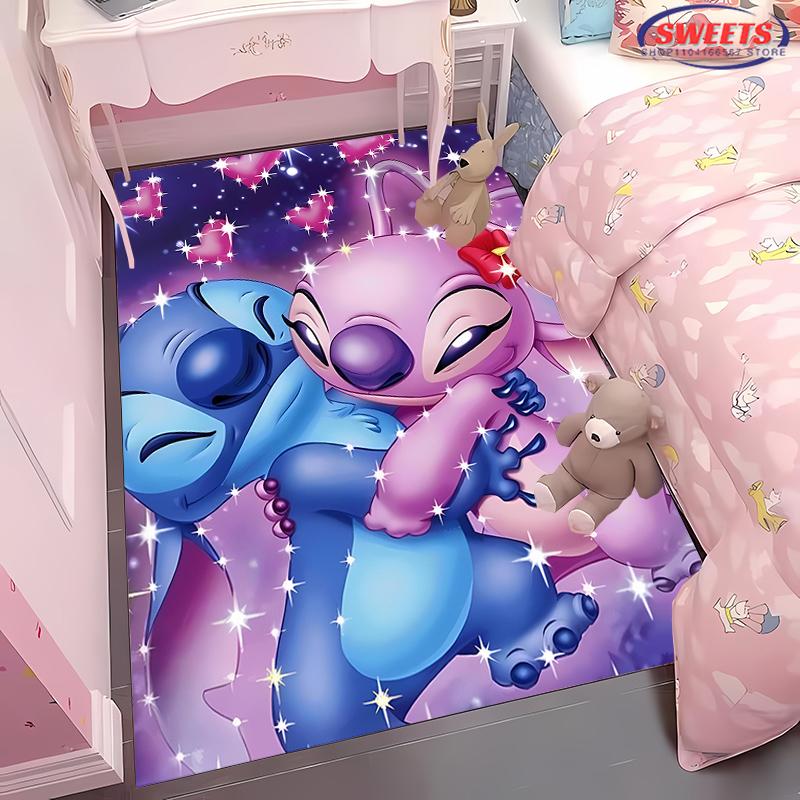 NO.5 Disney Lilo & Stitch Theme Carpet! Bedroom Living Room Bed Mat, Non-slip Exquisite Home Decor, Durable Machine Washable Rug