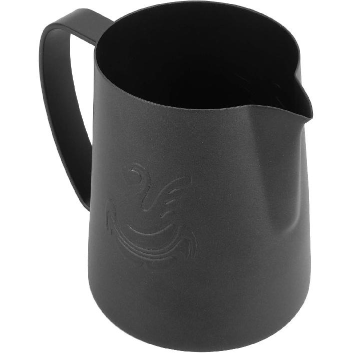 Milk Frothing Pitcher, 304 Stainless Steel Milk Frothing Cup Coffee Art Making Latte Cup, Black Matte, 13.5/20oz(20 OZ)