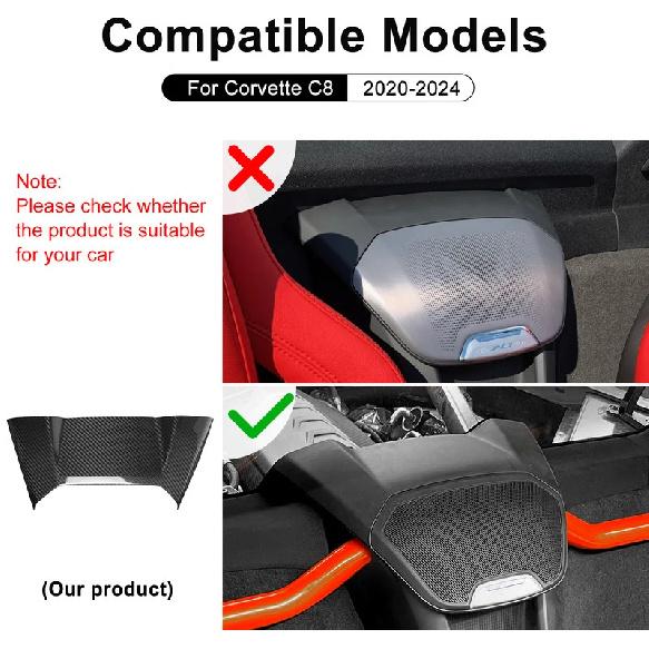 Hard Dry Carbon Fiber For Chevrolet Corvette C8     2024 Car Gear Rear Cover Sticker Interior Accessories