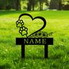 Benutzerdefinierter Metall-Herz-Gartenstecker, Personalisierter Hundememorial-Schild mit Pfote, Outdoor-Hofkunst