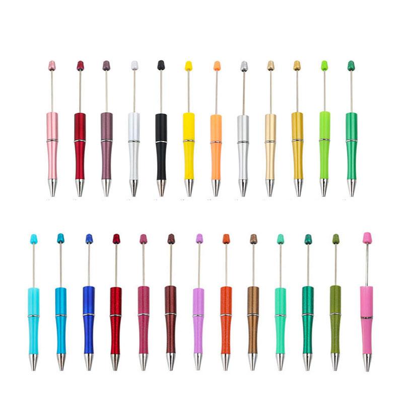 

25 шт. Пластиковые ручки для бисера, набор из 5 шт., шариковые ручки для самостоятельного изготовления, черные чернила для детей, студентов, офиса, школы, принадлежностей 25 Colors Mixed чёрный