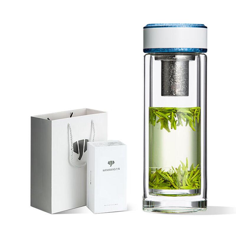 Wanxiang Titanium Silver Antibacterial Double-Layer Glass Tea Cup