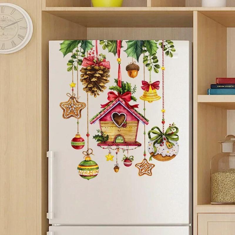 Creative Christmas House Wall Stickers Home Holiday Decorations Christmas Series Self-adhesive Wall Stickers Christmas Stickers