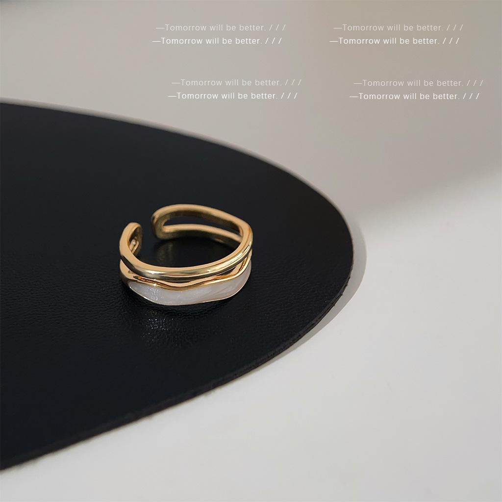 

Ретро Цветной Блок Регулируемое Кольцо с Масляной Каплей - Модное Нишевое Кольцо на Палец Открытого Дизайна