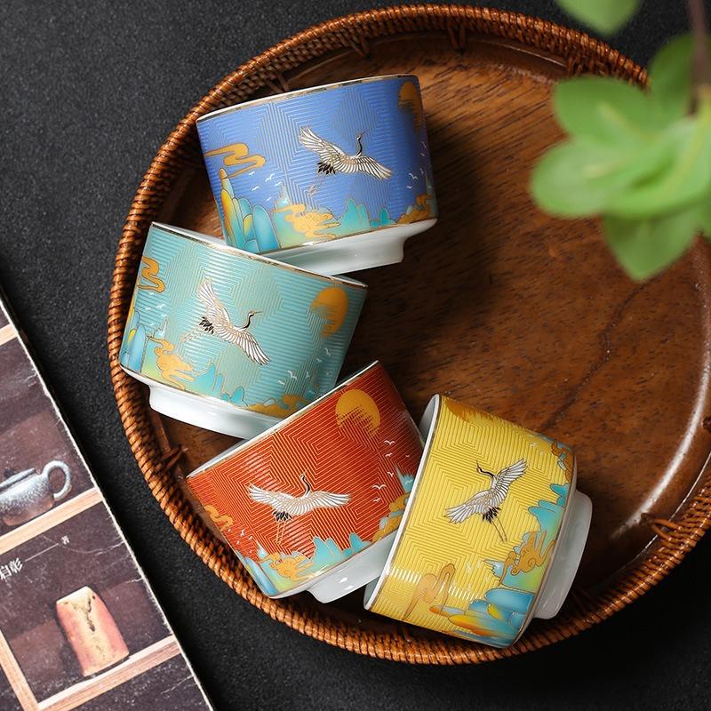 4Pcs Creative Ceramic Coffee Cup,Colorful Latte Cups,Pottery Tea Cup Gift Box,Porcelain Afternoon Teacup,Coffee Cup,Water Mugs
