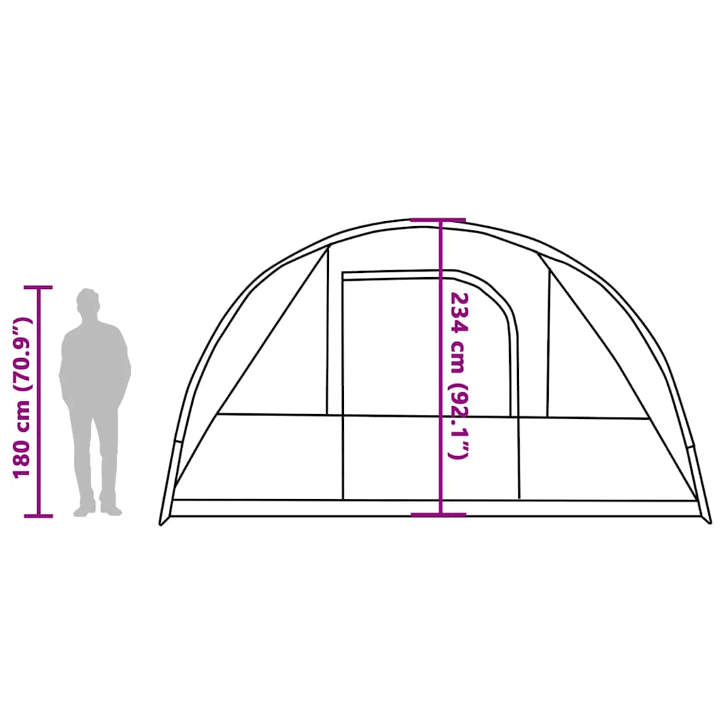 Tunnel Family Tent for 7 People Green Waterproof