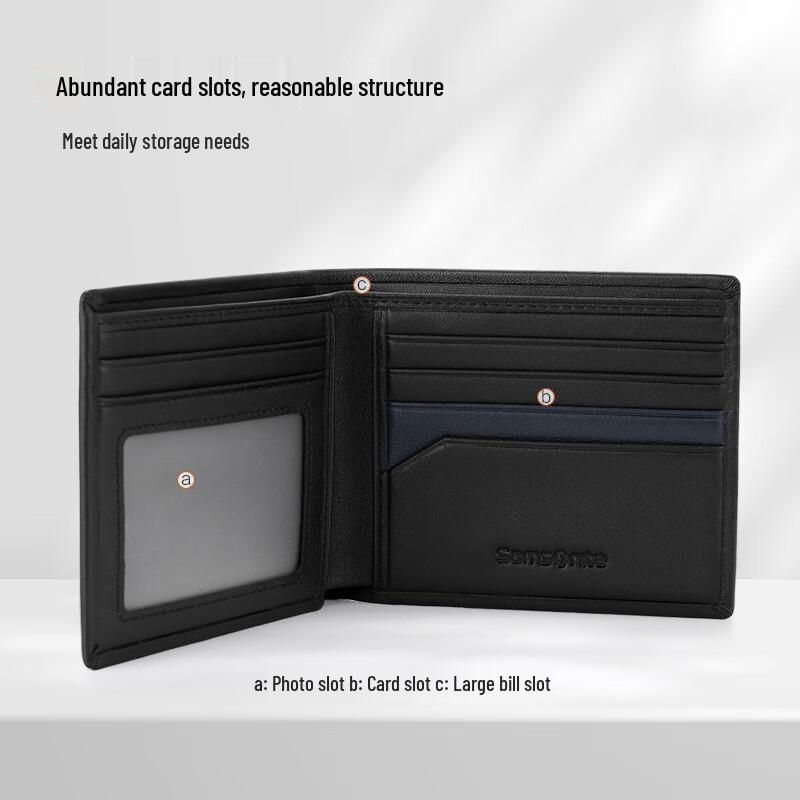 Samsonite Herren-Geldbörse aus Leder, zweifach faltbar