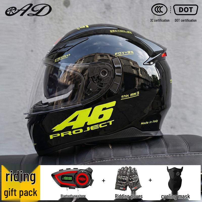 Bluetooth Smart Taillight Flip-Up Motorcycle Helmet for Men & Women - All-Season, Electric Vehicle, Off-Road