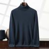 Cashmere Sweater Men's High Lapel Pullover Solid Color Sweater with Loose Knitted Sweater Inside