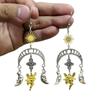 Bohemian-style Hollowed-out Crescent Moon Human Face Sun Butterfly Dangle Earrings for Woman Dramatic Jewelry Accessories Gifts