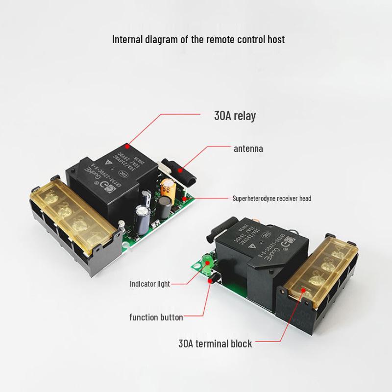30A 220V AC High-Power Controller with 433MHz Wireless Remote for Water Pump/Motor.