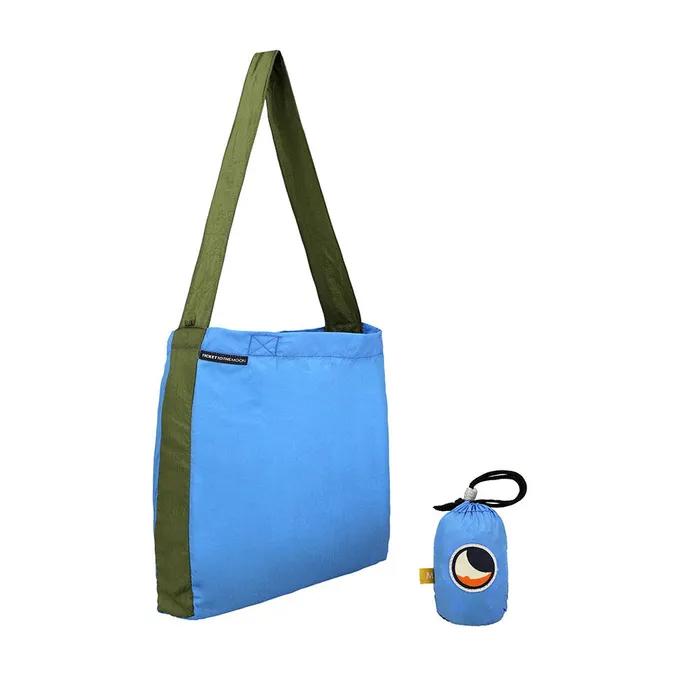 Eco Bag Medium 15L Light Blue Leaf Green