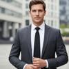 Floral Black Necktie Stripes Retro Cravat Simple Men Necktie  Boys