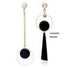 Black Hanging Long Earrings for Women Triangle Square Statement Drop Earrings 2025 boucle oreille femme Fashion Jewelry