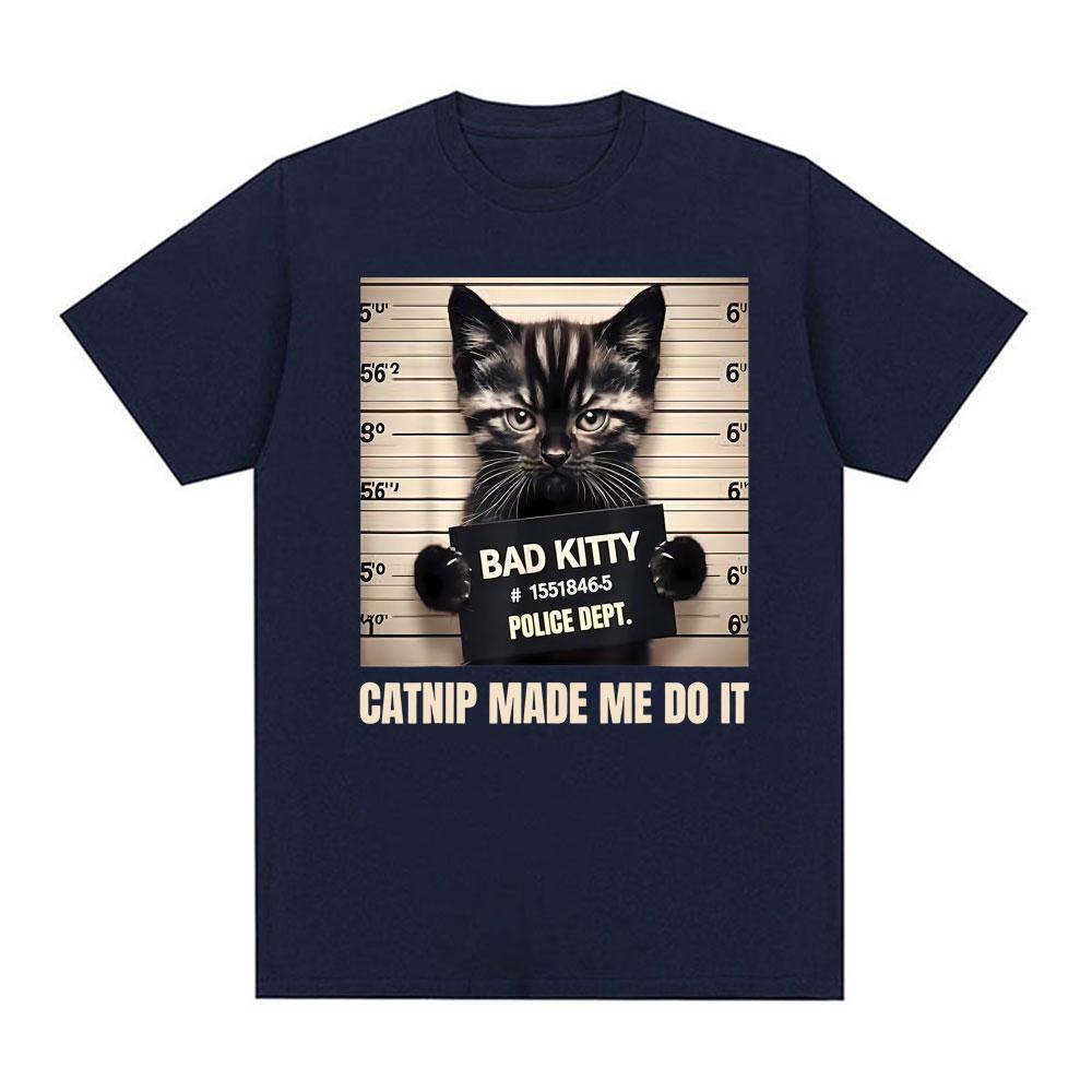 Mugshot for Cat Lover Cat Mom Cat Dad Graphic Tee Shirt Unisex Women Short Sleeve Cotton T Shirts Fashion Gothic T-shirt Streetwear