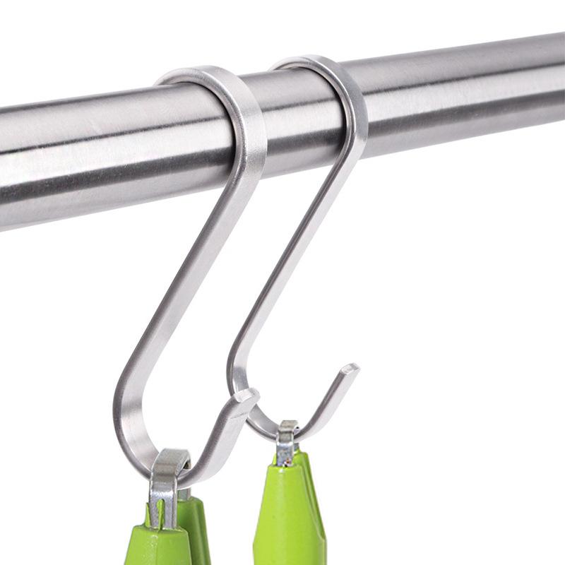 5/10/20pcs 304 Stainless Steel S Shaped Metal Hanging Hooks for Hanging, Metal Kitchen Pot Pan Hanger Storage Rack Closet S Type Hooks