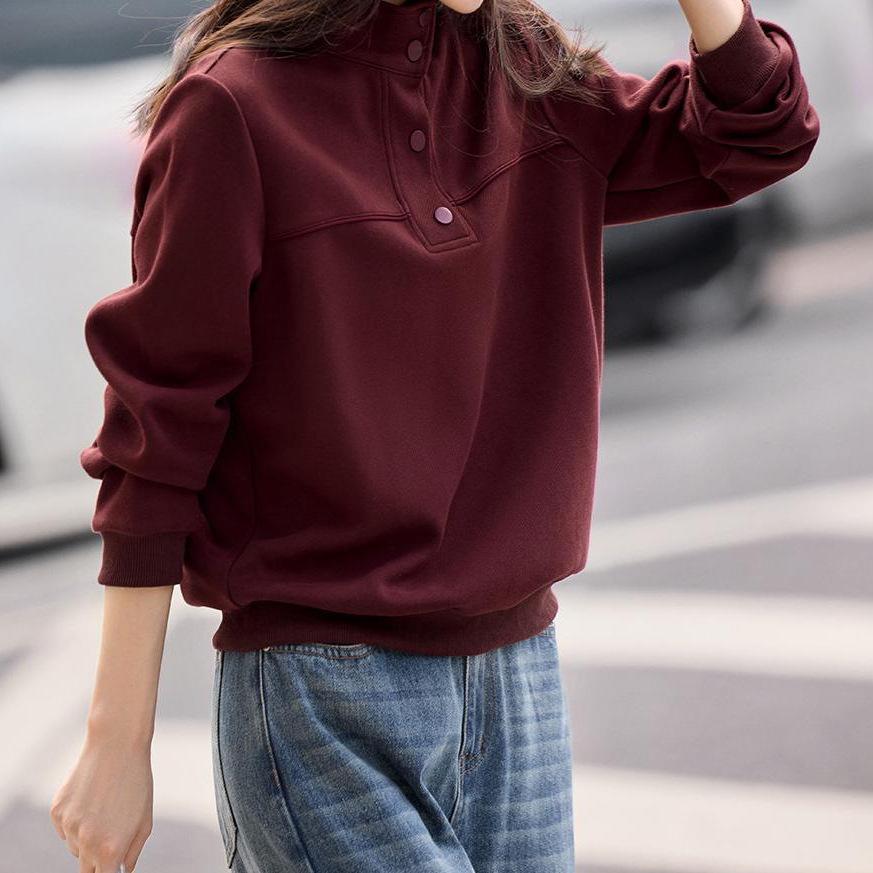 

Легкая повседневная водолазка с воротником-стойкой, весенняя новинка, повседневная толстовка с разрезом и дизайном «сплит» 2XL